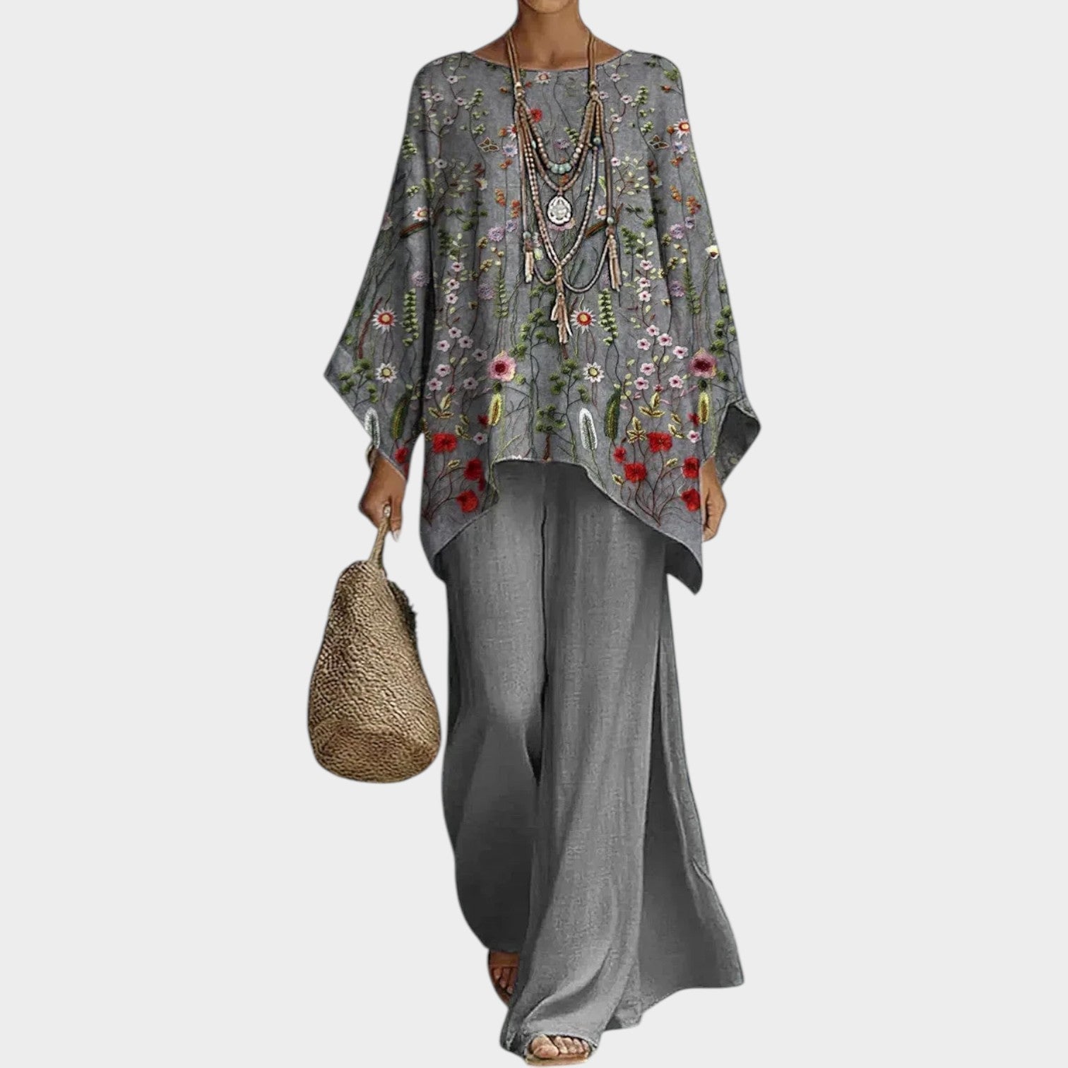 Boho Embroidered Two-Piece Set