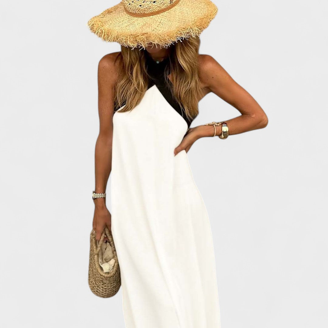 Sue™ | Chic Cross-Neck Maxi Dress