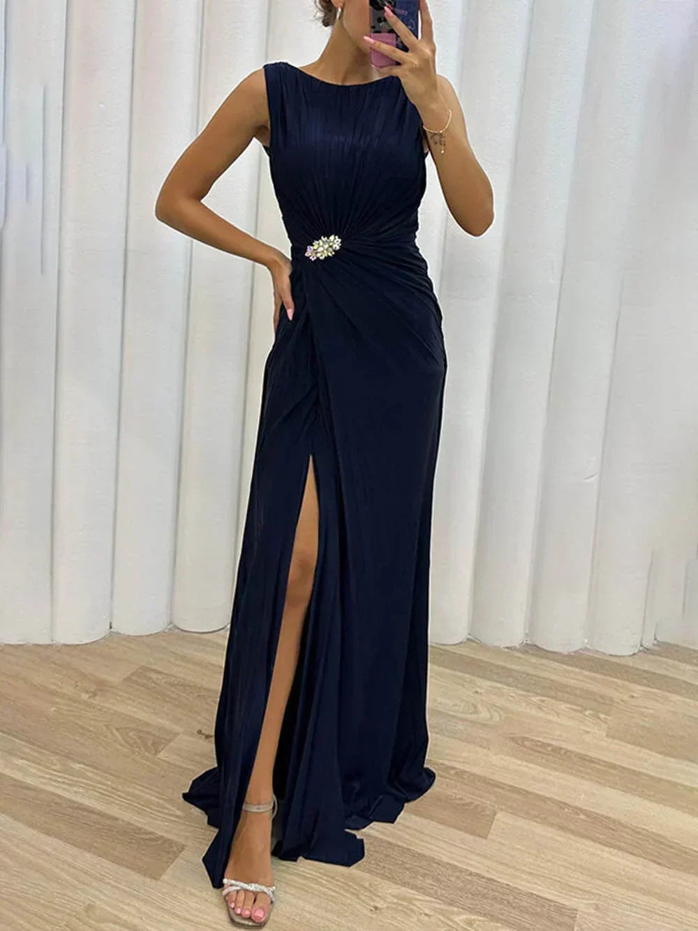 Freesia | Pleated Maxi Dress for Women - Perfect for Wedding Guests and Evening Events
