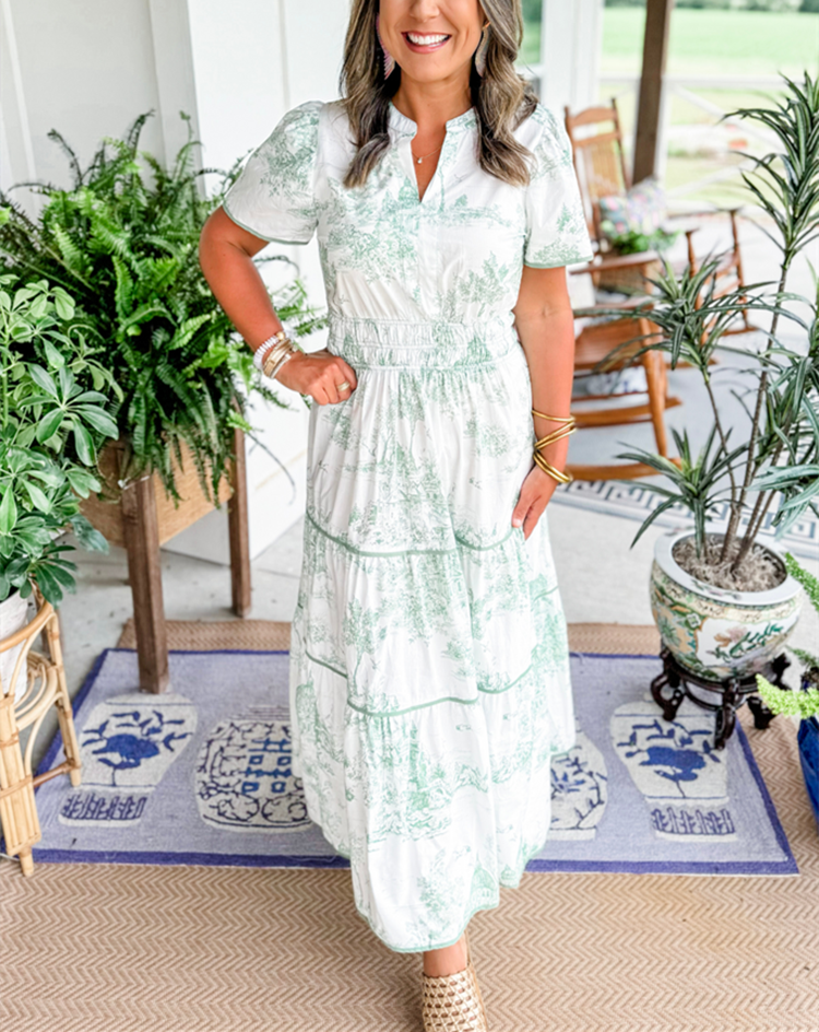 Camille™ | Timeless Toile Maxi Dress