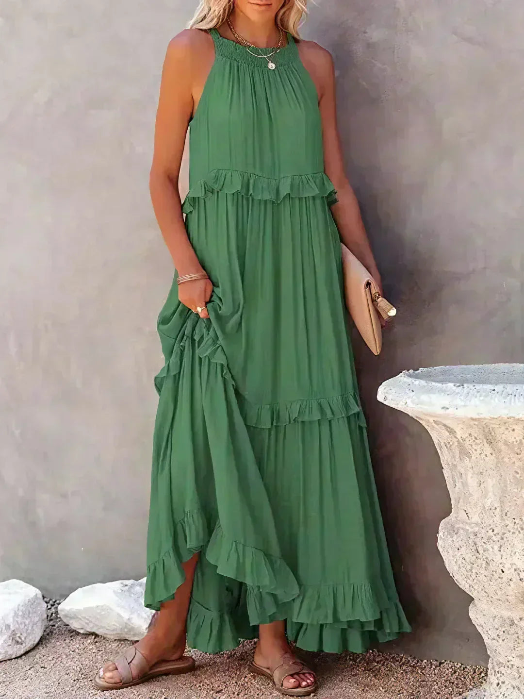 Courtney™ | Chic Sleeveless Ruffle Dress
