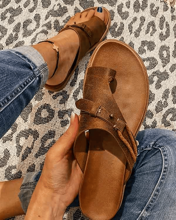 Roma | Women's Boho Slip-On Flat Toe Ring Sandals for Summer