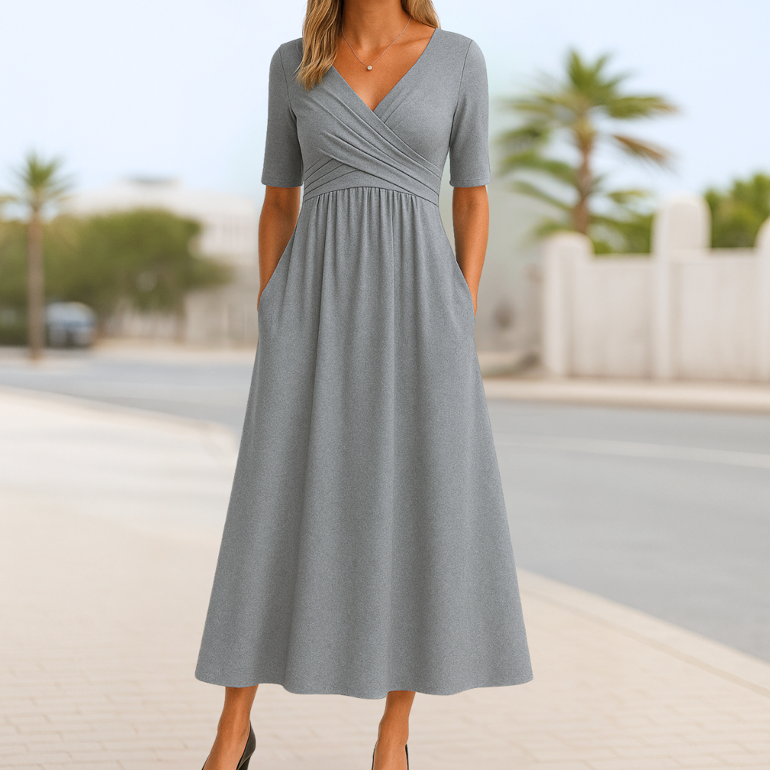Madeline™ | Short Sleeve Crossed Dress