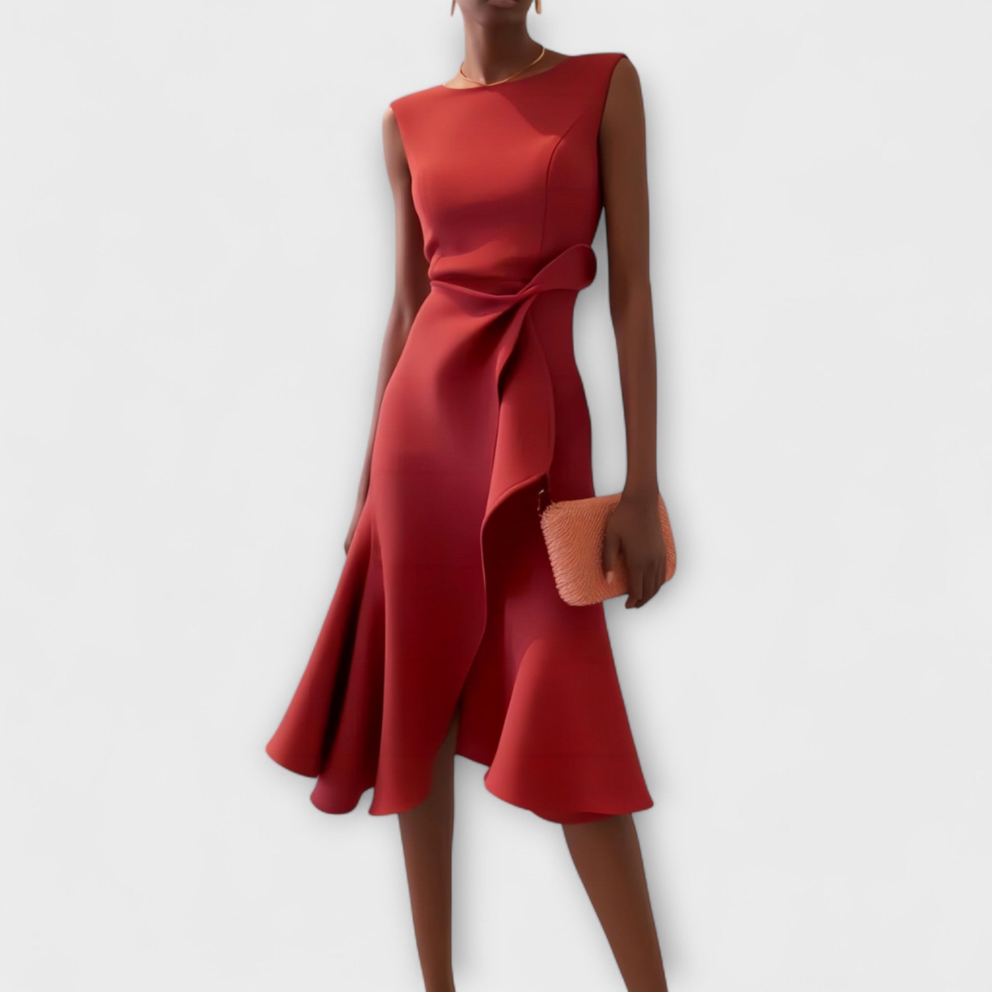 Sheila™ | Asymmetrical Draped Midi Dress