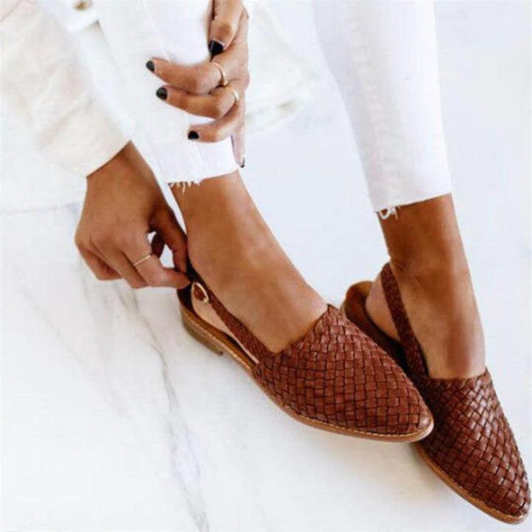 Donna™ | Chic Woven Vegan Leather Ballet Flats