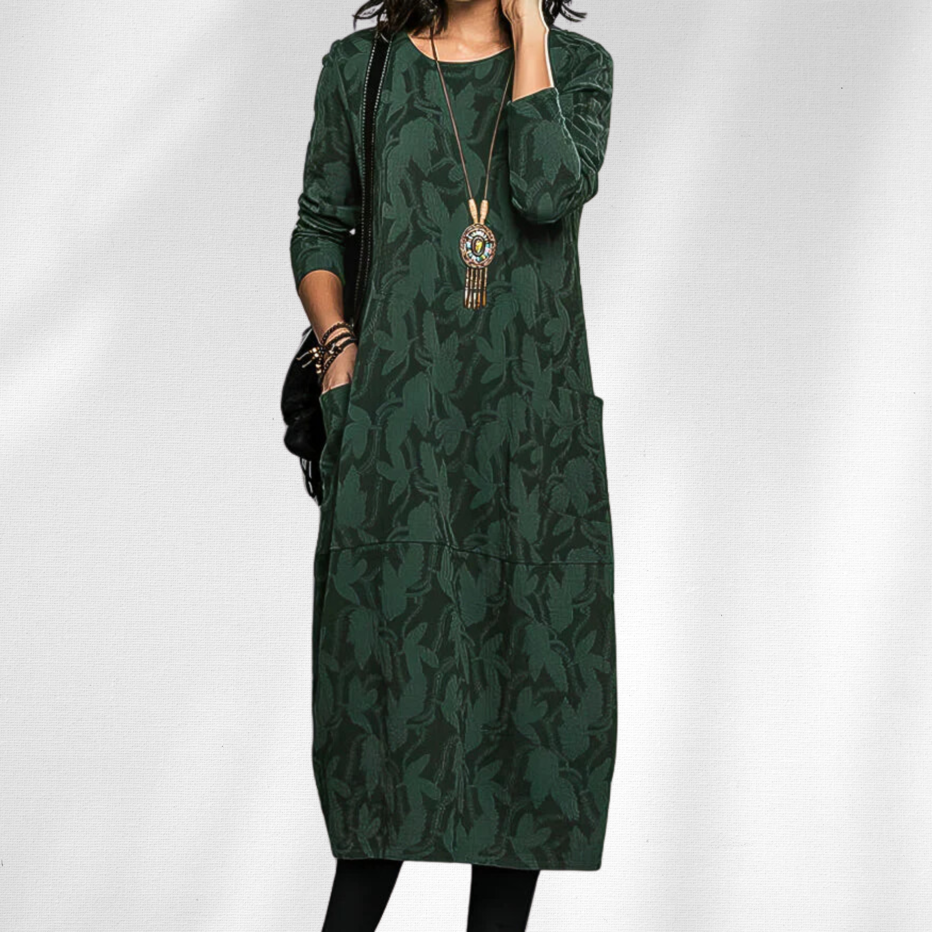 Aurora™ | Chic Crewneck Winter Dress