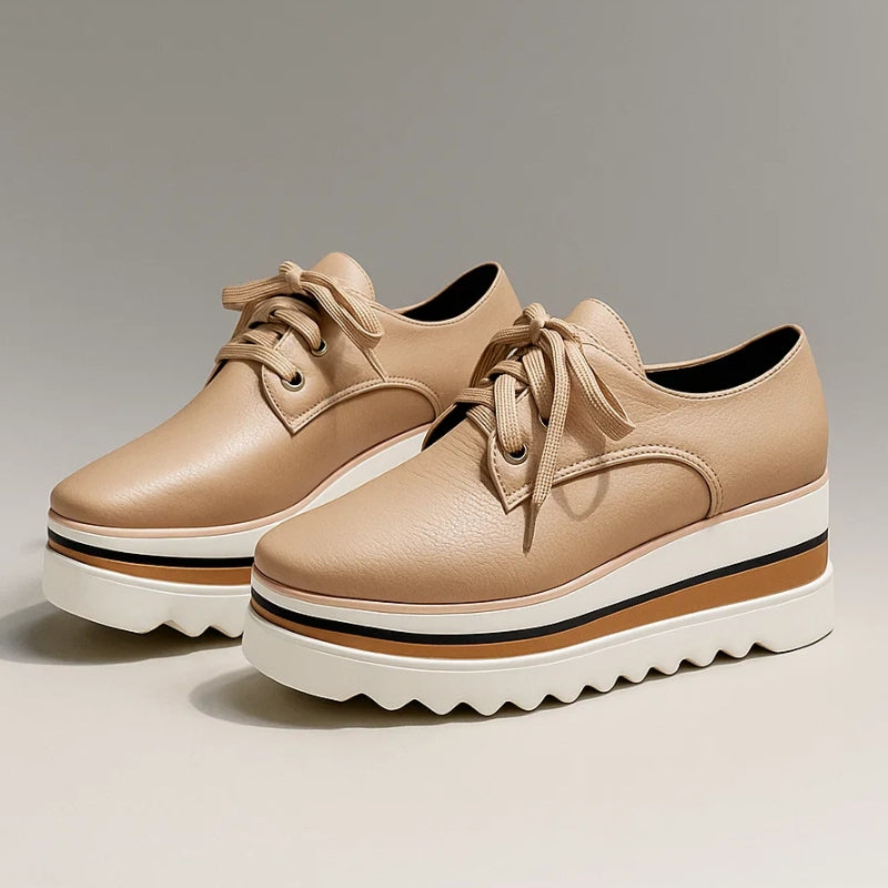 Petra | Women's Lace-Up Wedge Sneakers with Platform Oxford Design