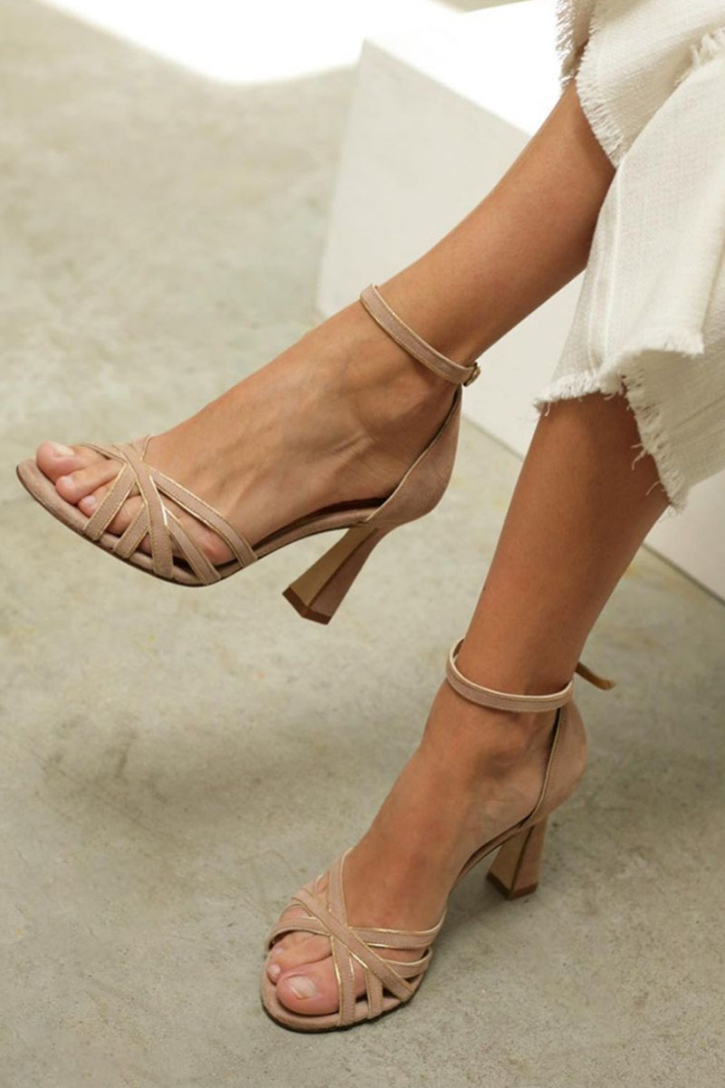 Elviera™ | Patchwork Open-Toe Heels