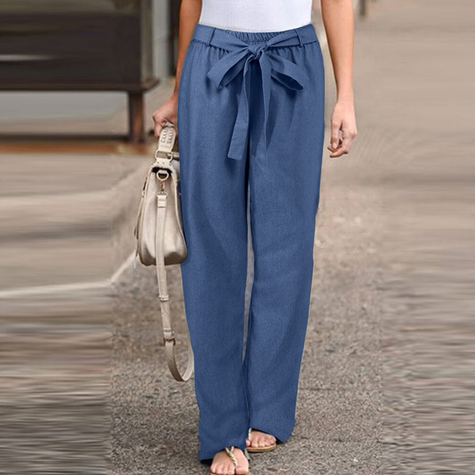 Jane | Casual High-Waist Wide Leg Pants for Women with Drawstring