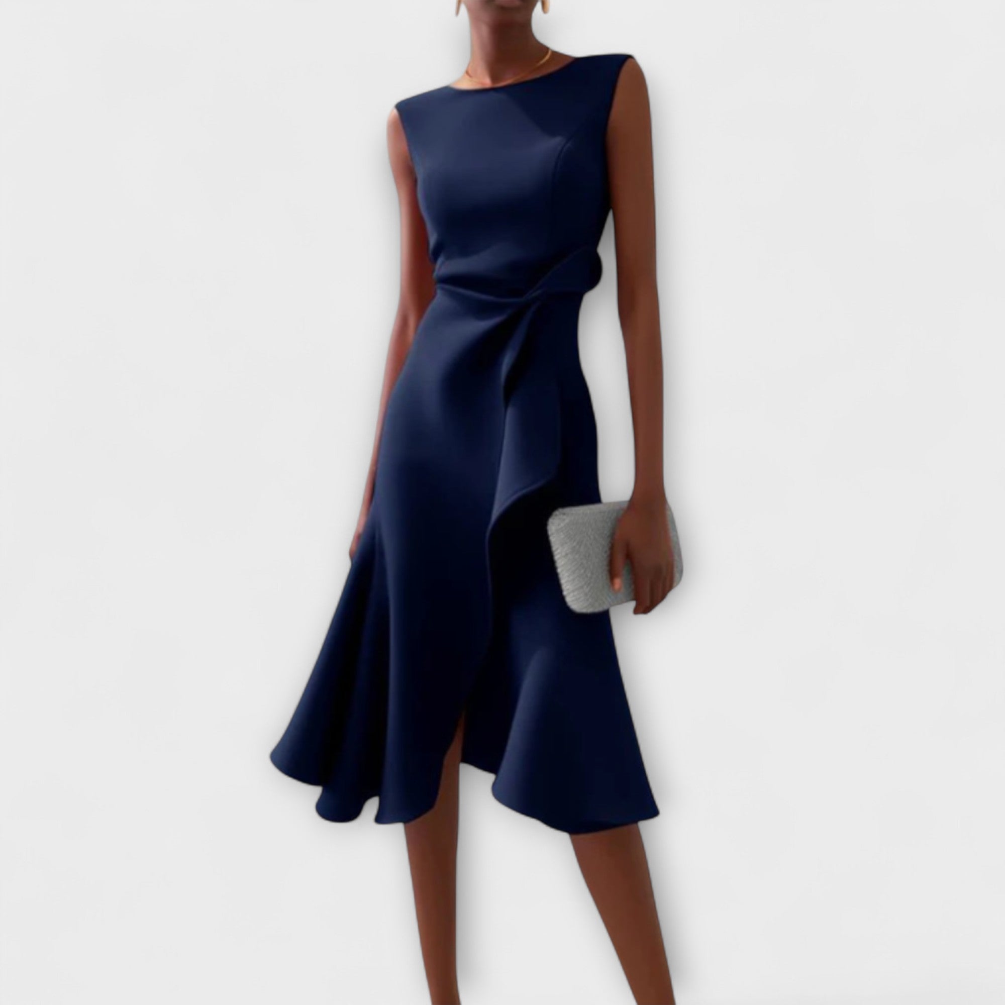 Sheila™ | Asymmetrical Draped Midi Dress