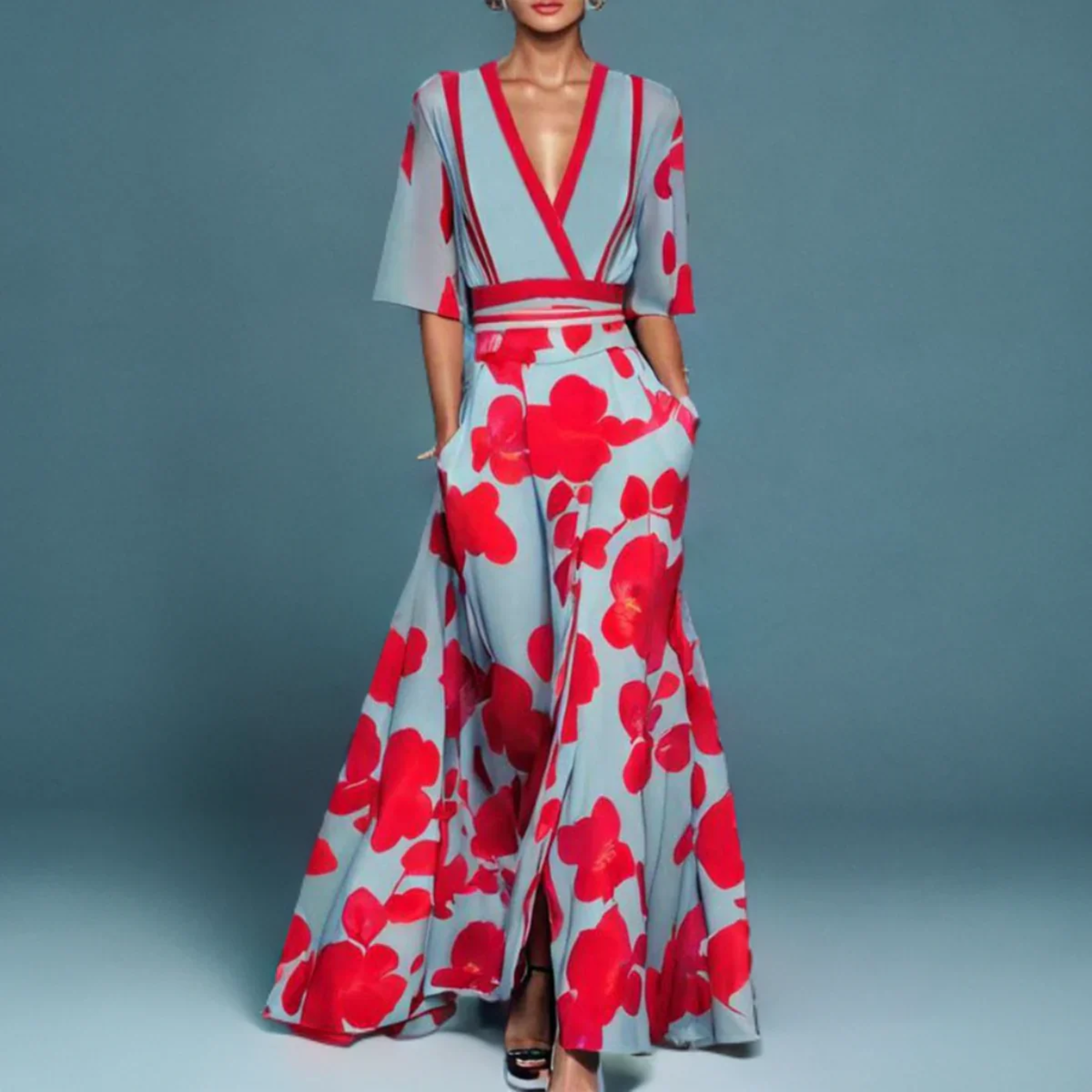 Florita™ | Elegant Floral Wrap Dress