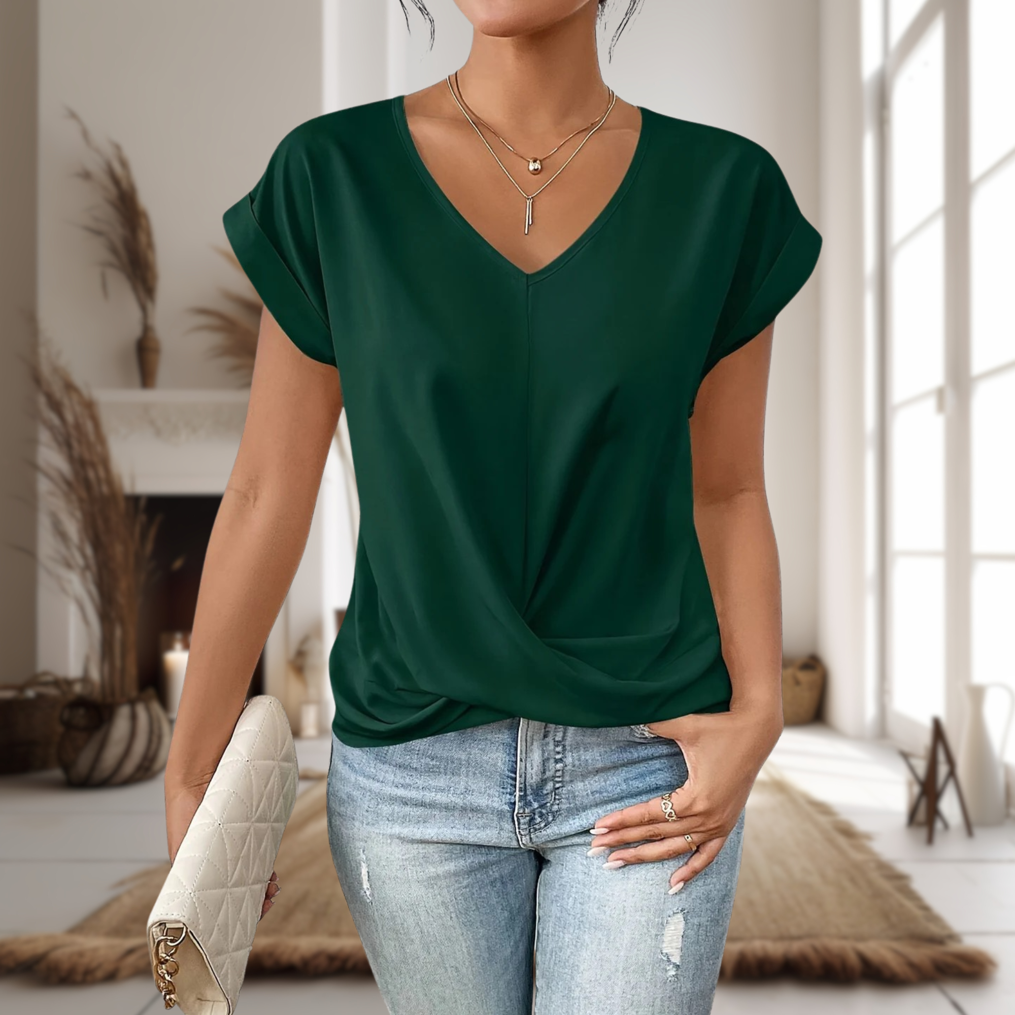 Elle™ | Relaxed Sweetheart Neck Tee