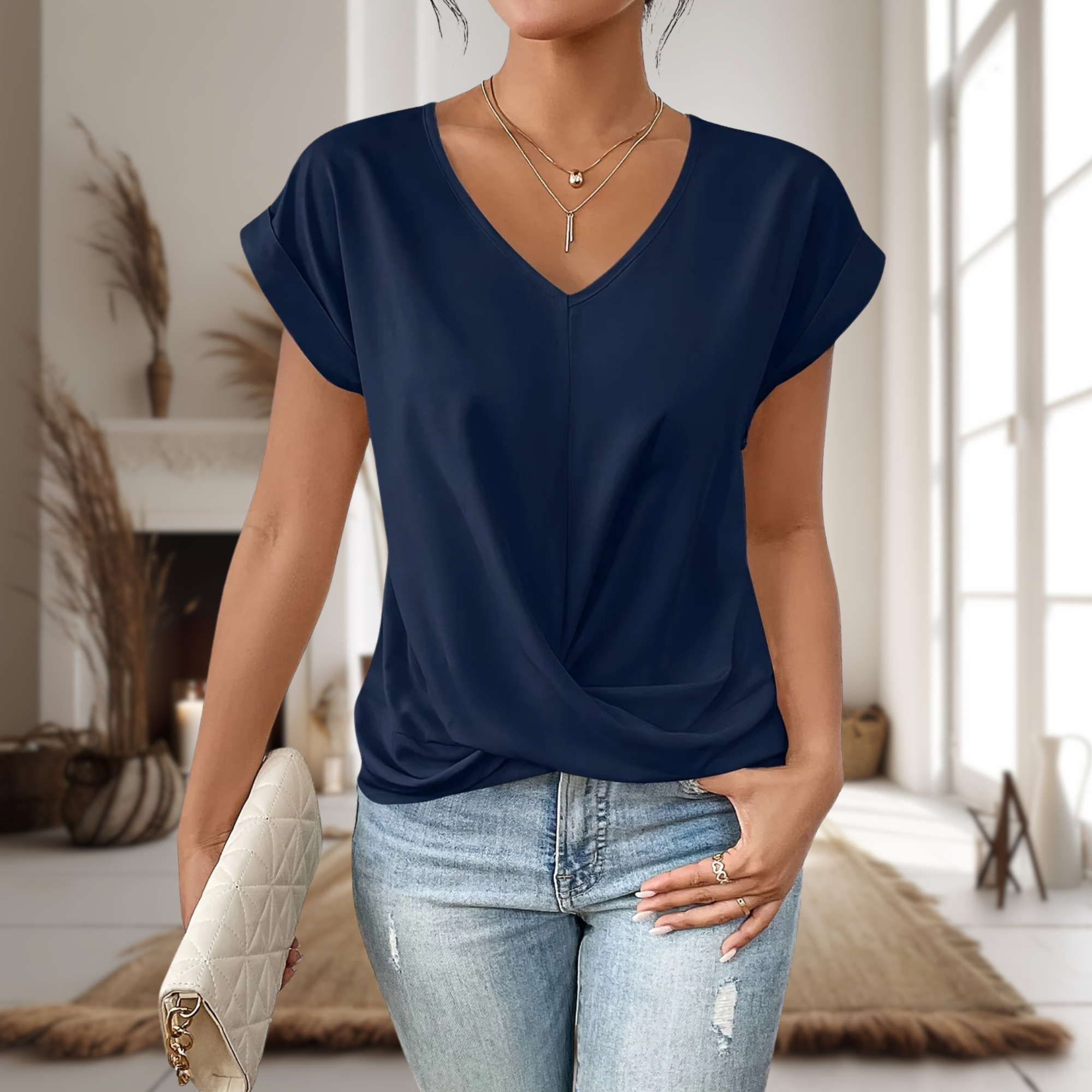 Elle™ | Relaxed Sweetheart Neck Tee