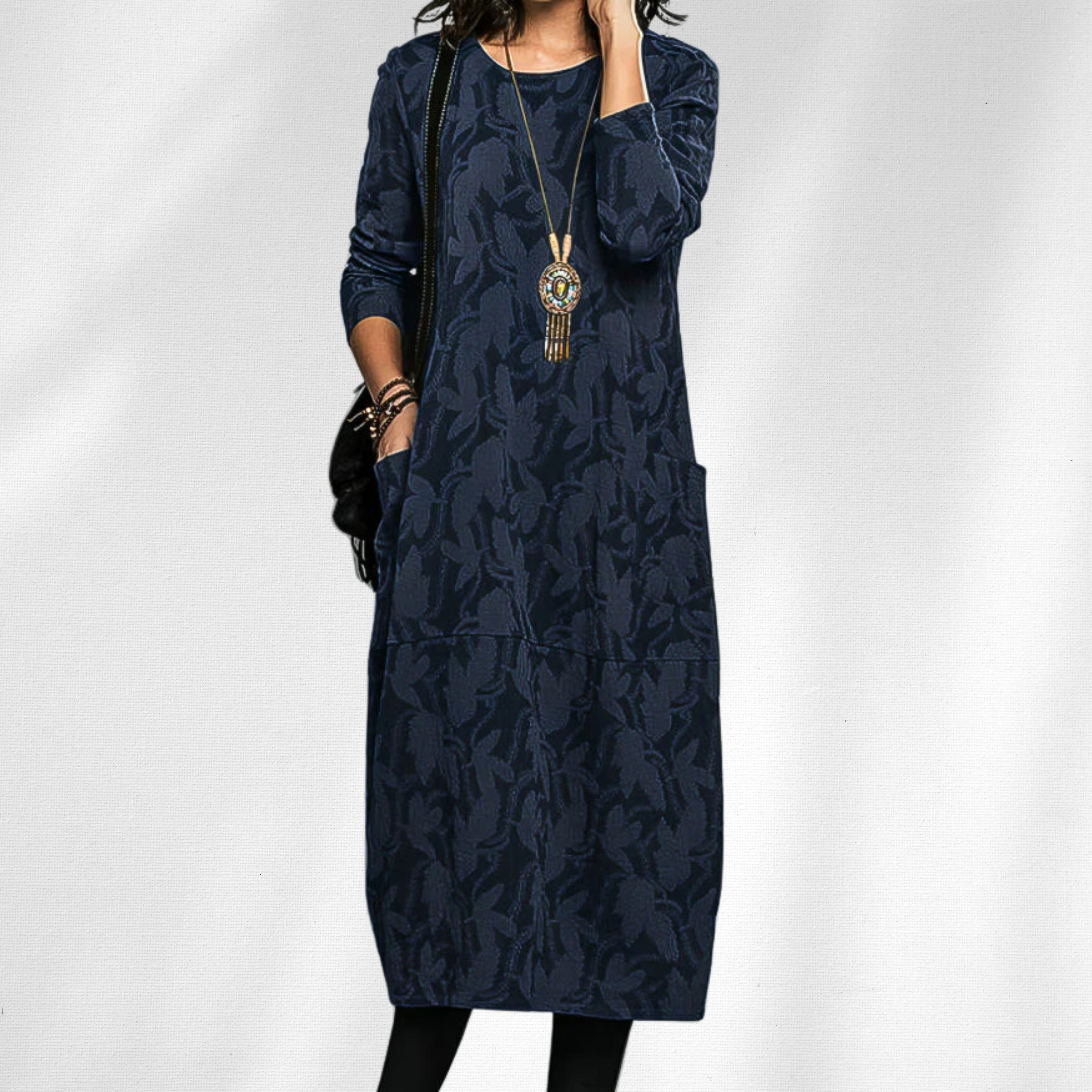 Aurora™ | Chic Crewneck Winter Dress
