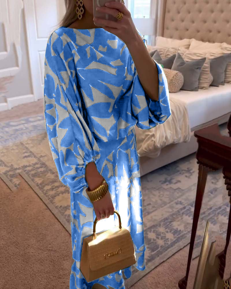Ashley™ | Printed Two-Piece Set with Lantern Sleeves