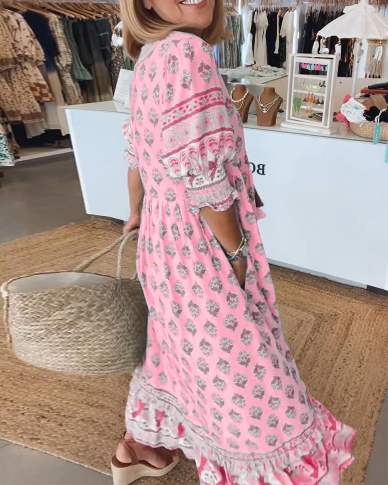Audrey™ | Bohemian Midi Dress with Tassels