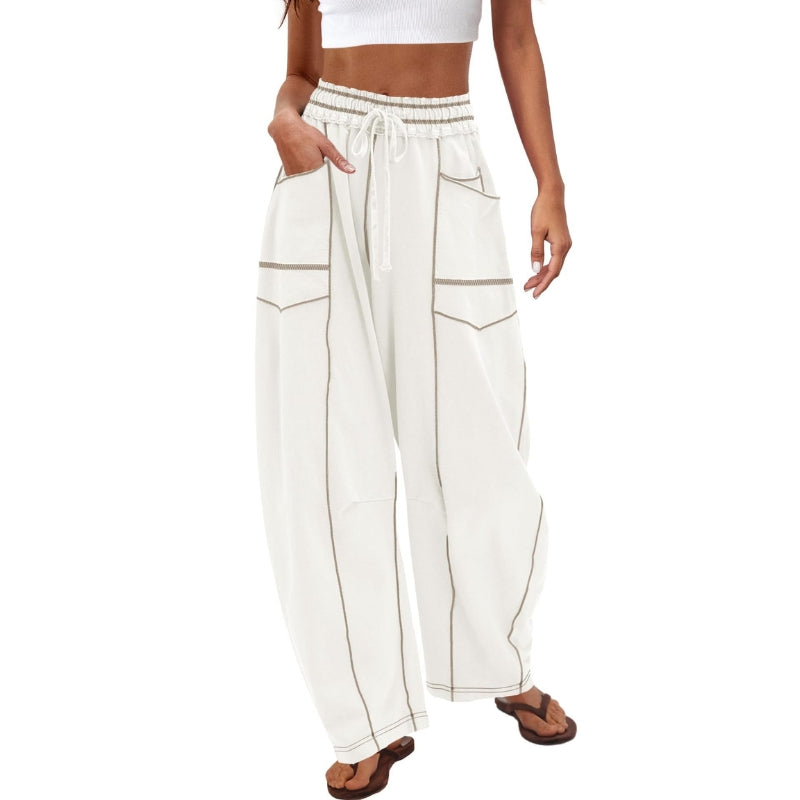 Harlow | High-Waisted Wide Leg Cargo Pants for Women with Drawstring