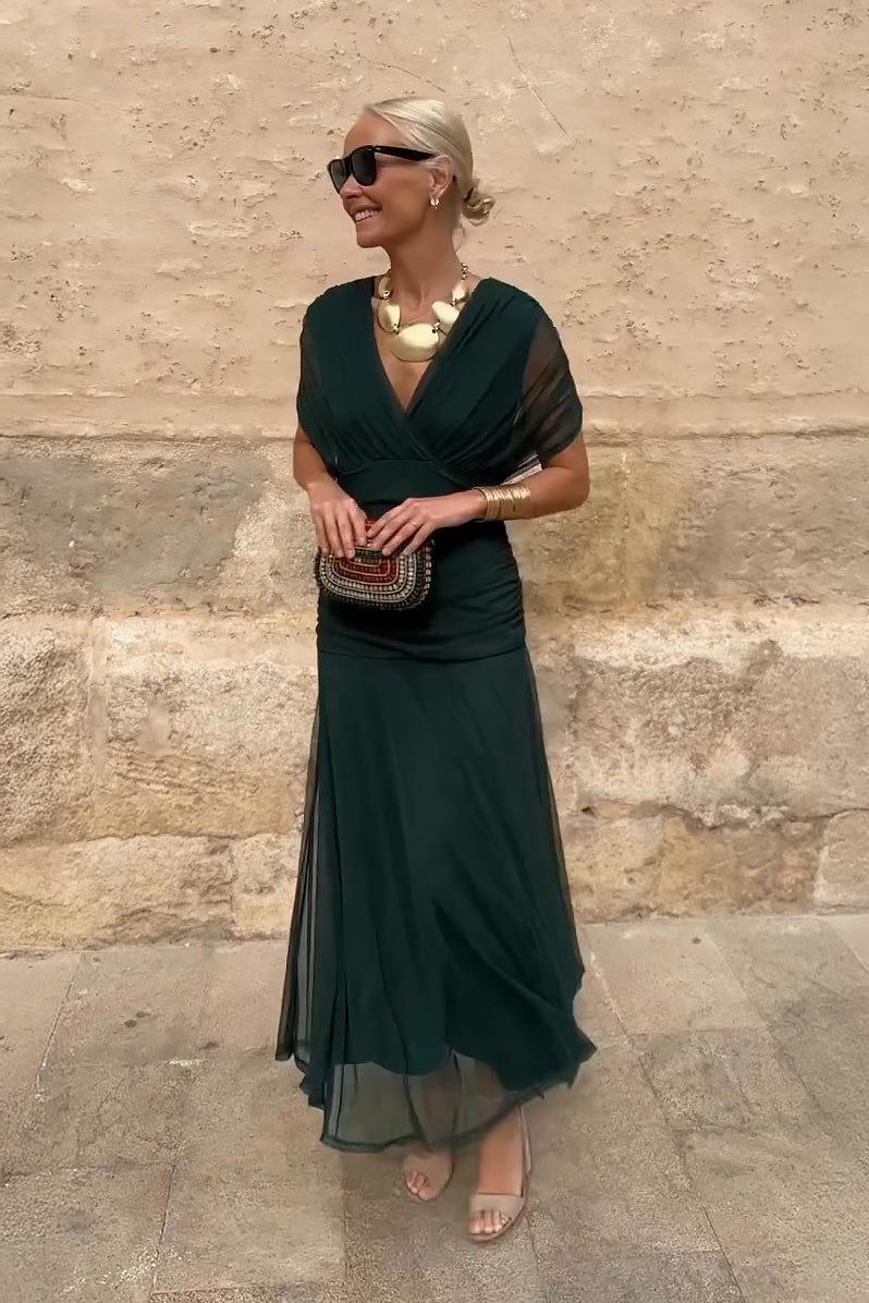 Alison™ | Chic V-Neck Maxi Dress for Enchanting Parties