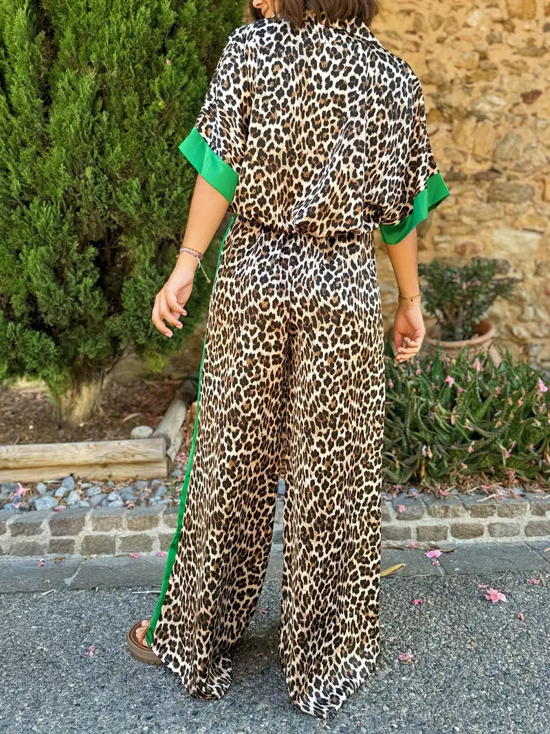 Maria™ | Fluid Leopard Print Wide-Leg Set