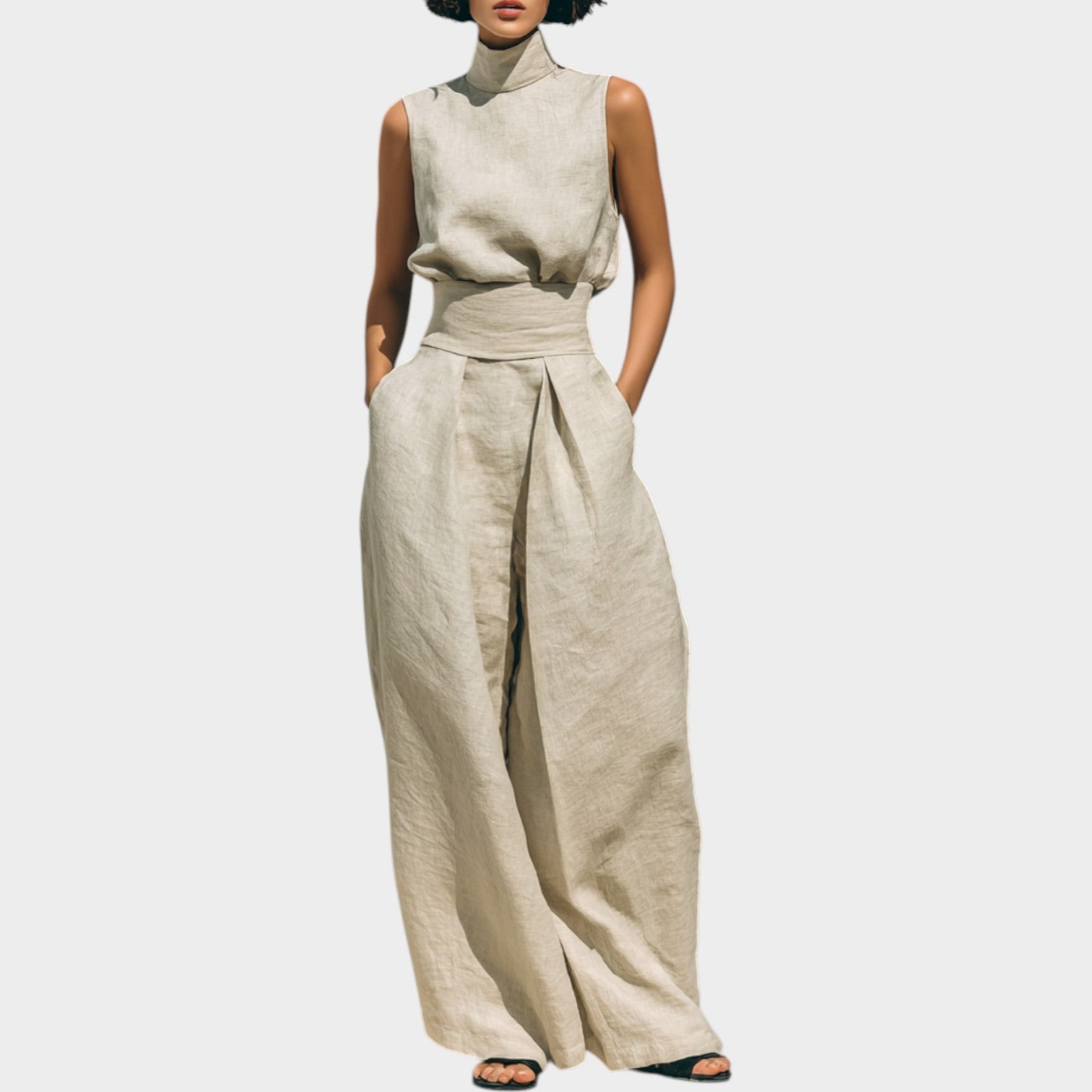 Modern High-Neck Two-Piece Set