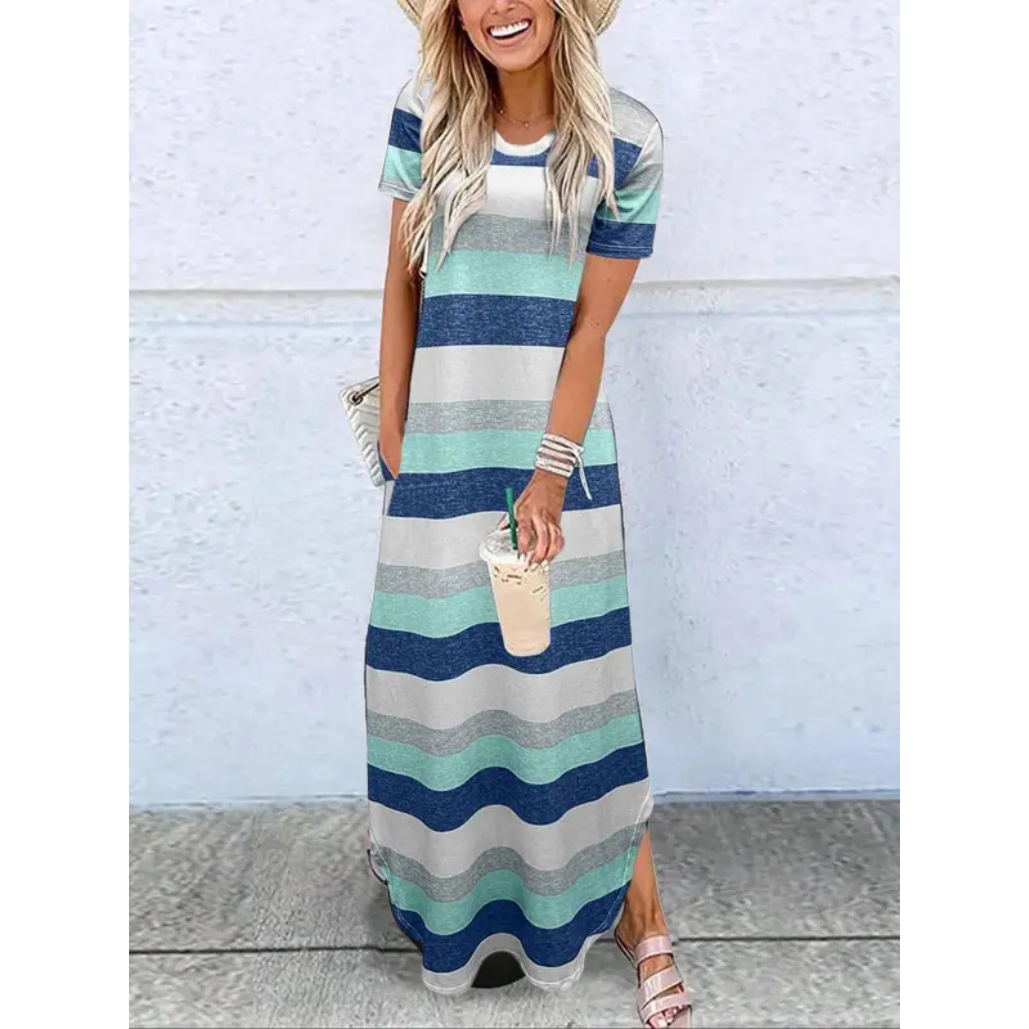 Dora™ | Relaxed Summer Round Neck Maxi Dress