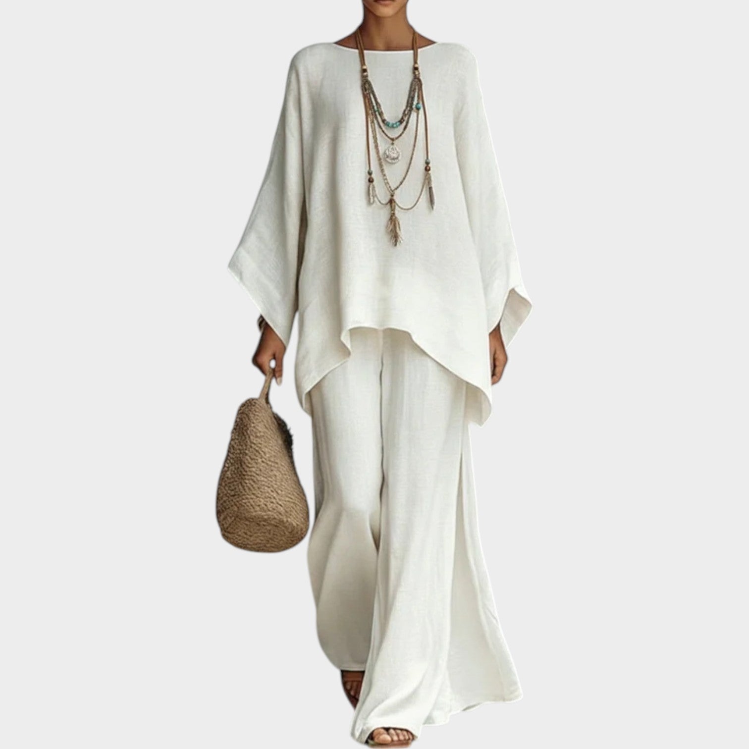 Flowing Cape-Style Two-Piece Set