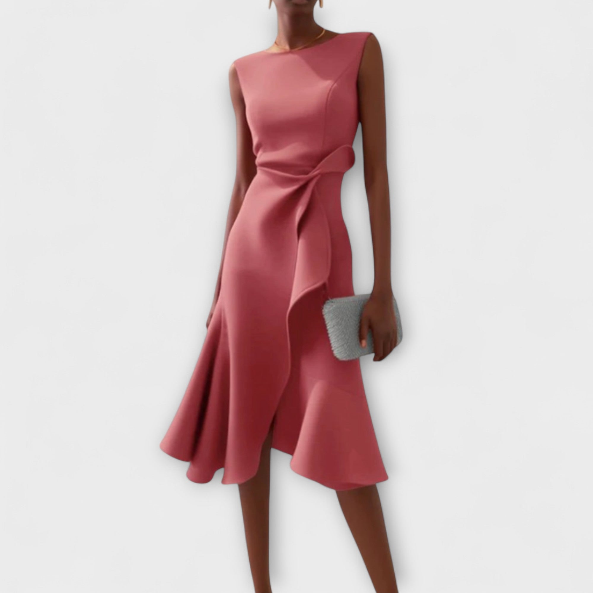 Sheila™ | Asymmetrical Draped Midi Dress