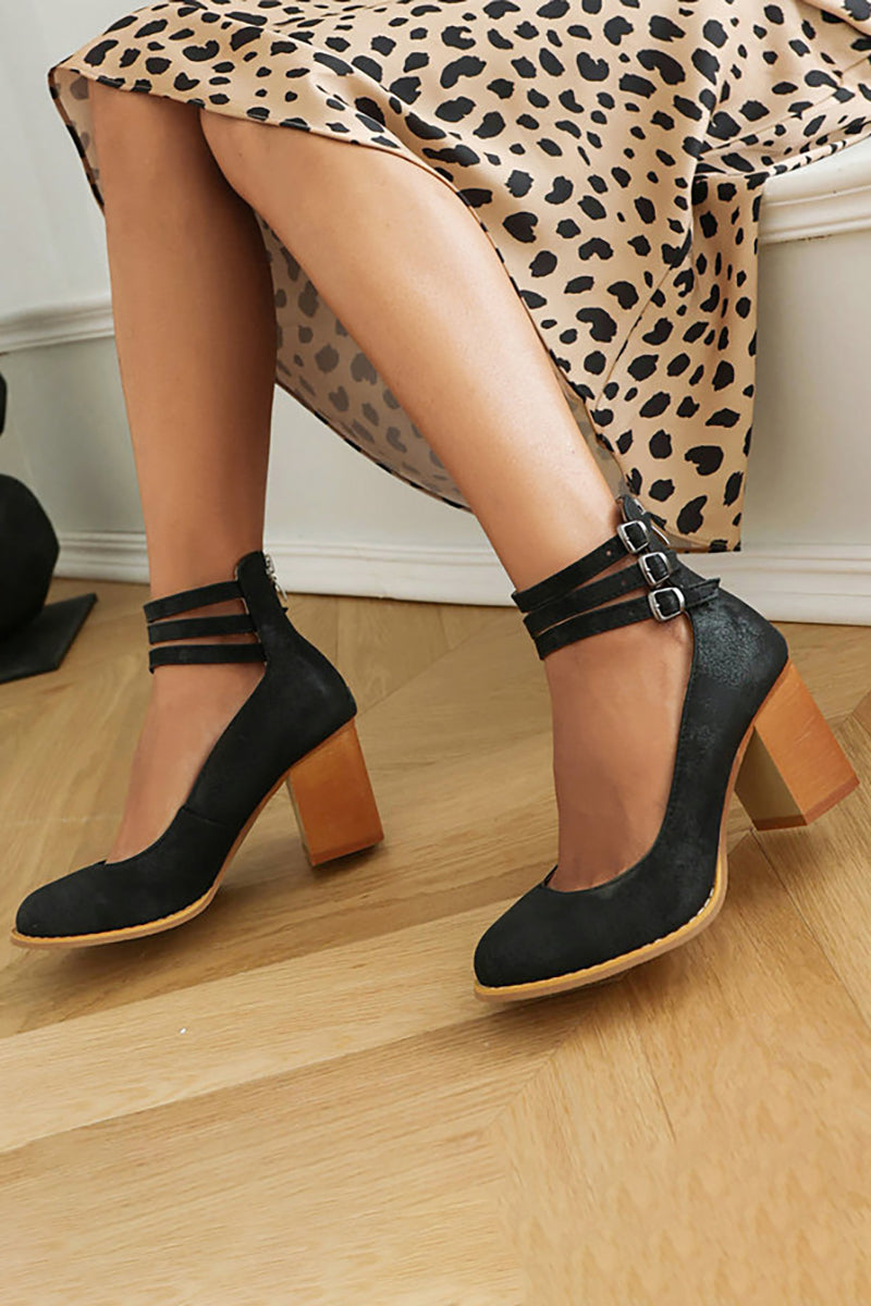 Casilda™ | Sleek Ankle Strap Sandals with Chunky Heel