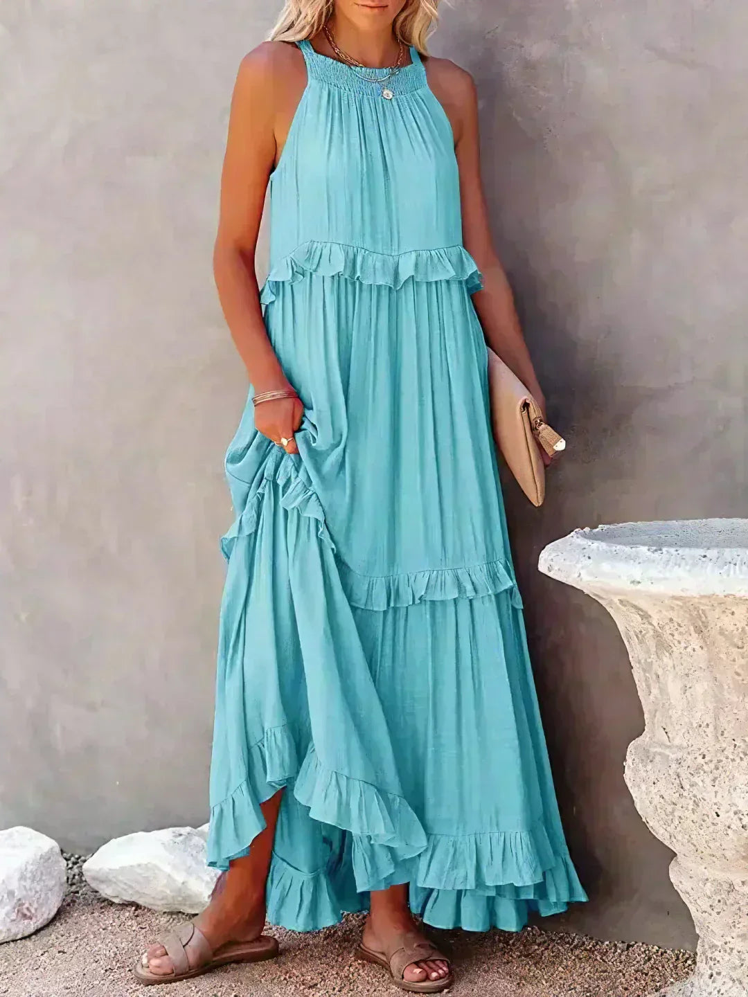 Courtney™ | Chic Sleeveless Ruffle Dress
