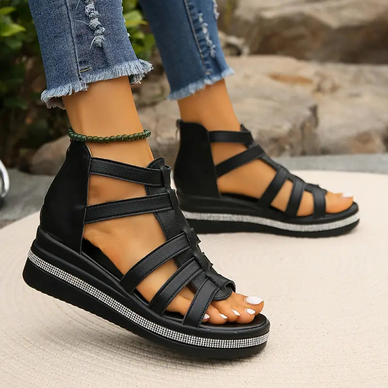 Hannah™ | Rhinestone-Embellished Comfort Sandals