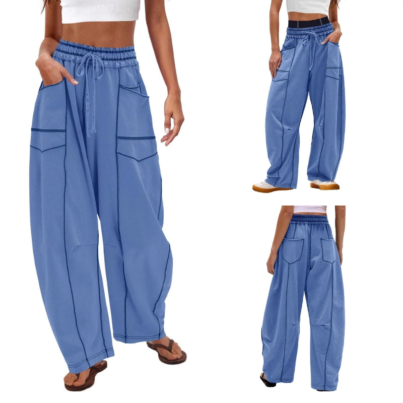Harlow | High-Waisted Wide Leg Cargo Pants for Women with Drawstring