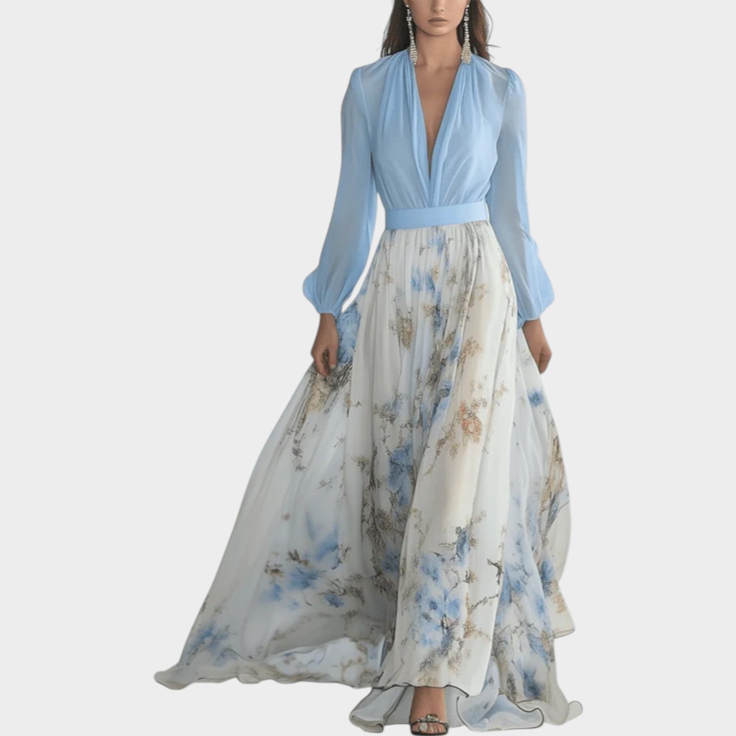 Floral Chiffon Maxi Dress