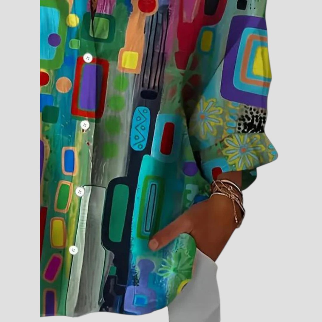 Marjorie™ | Chic Geometric Pattern Blouse