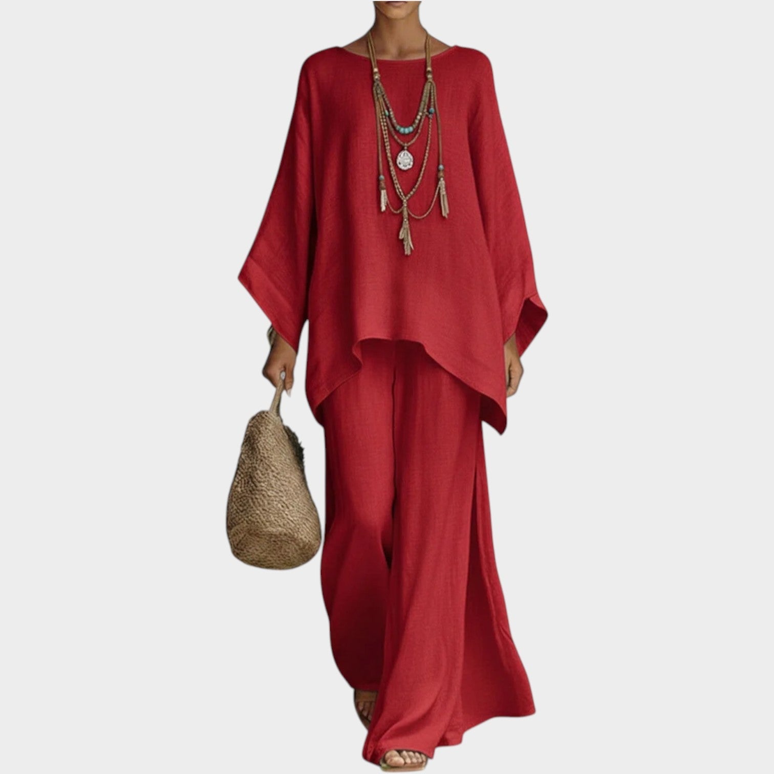 Flowing Cape-Style Two-Piece Set