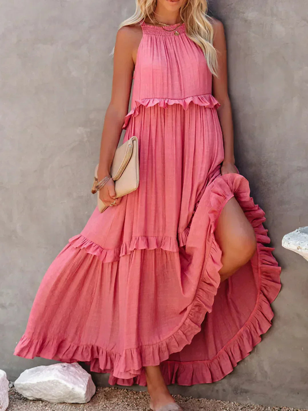 Courtney™ | Chic Sleeveless Ruffle Dress