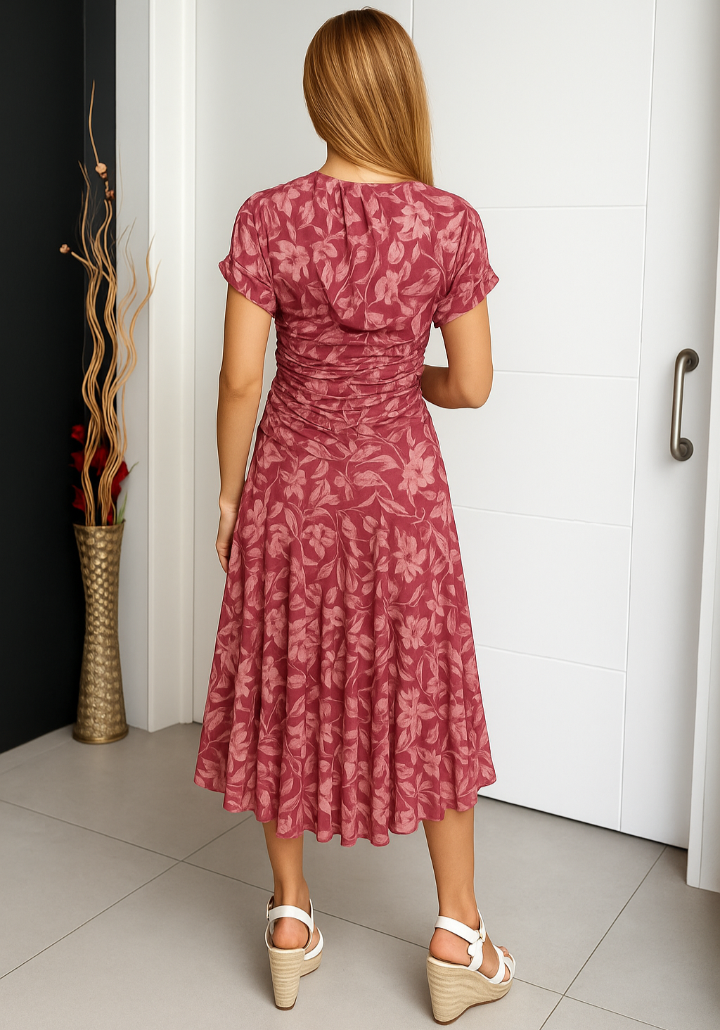 Anastasia™ | Floral Print Off-Shoulder Midi Dress