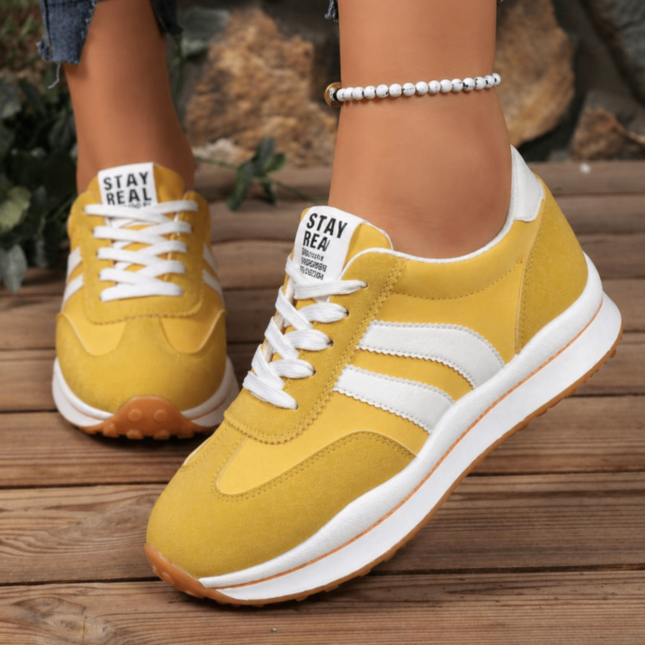 Reeve | Women's Retro Lace-Up Platform Sneakers with Chunky Sole