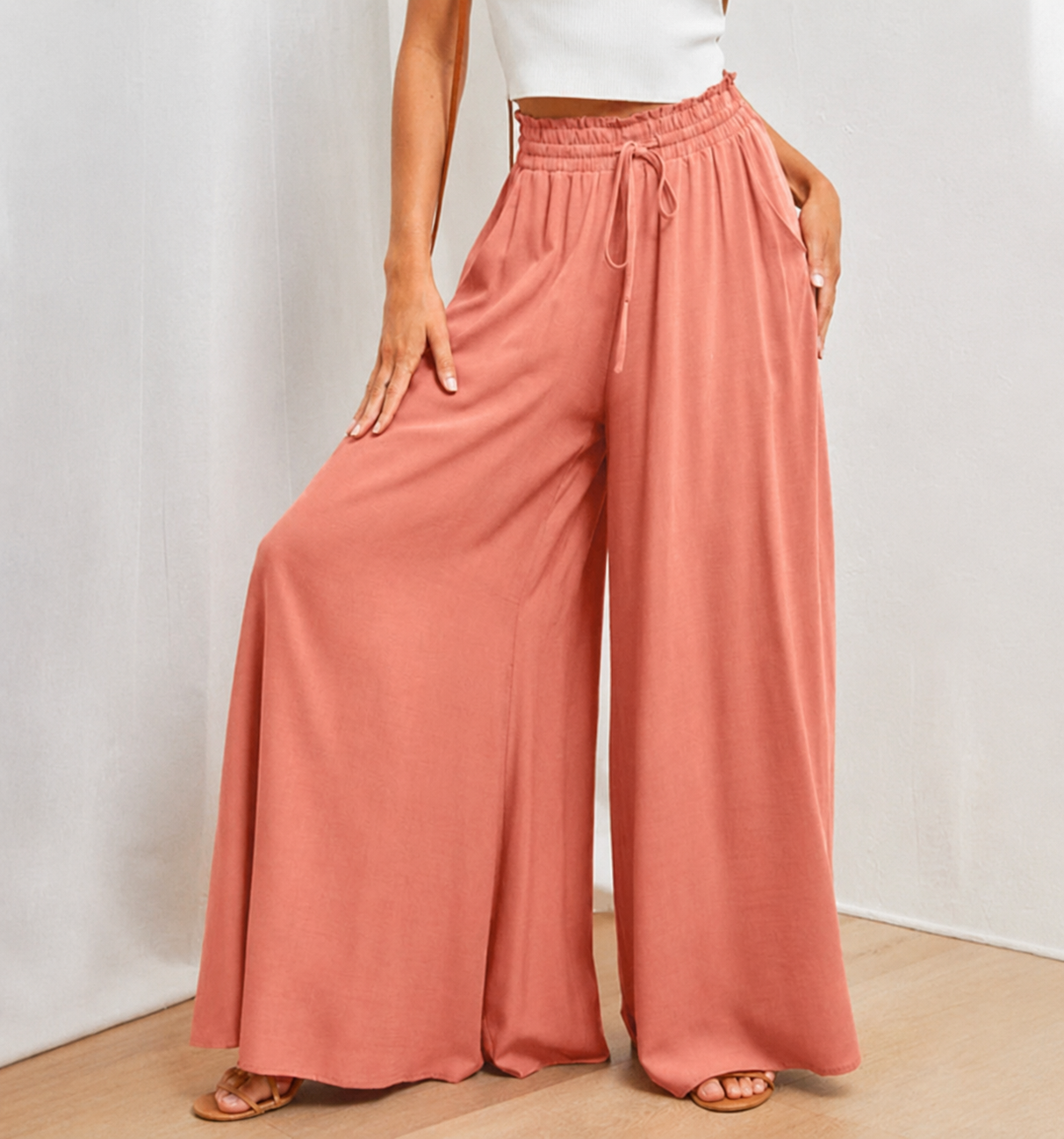 Clementine | Women's High-Waisted Wide-Leg Palazzo Trousers