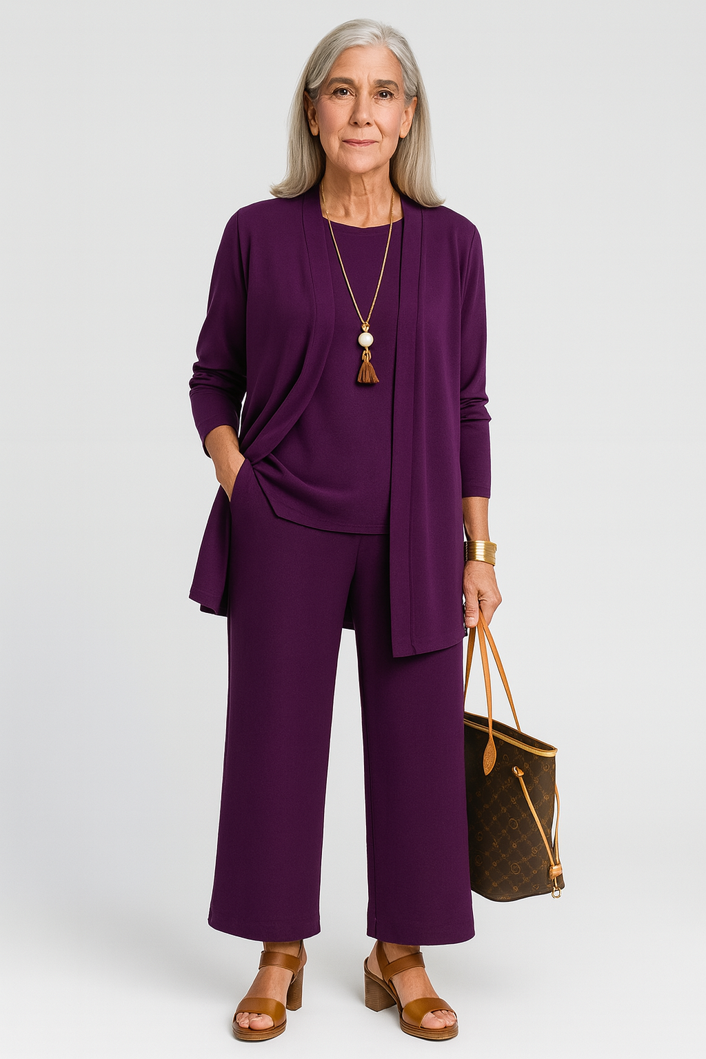 Blair | Women's 3-Piece Set: Cardigan, Tank Top & Wide-Leg Pants