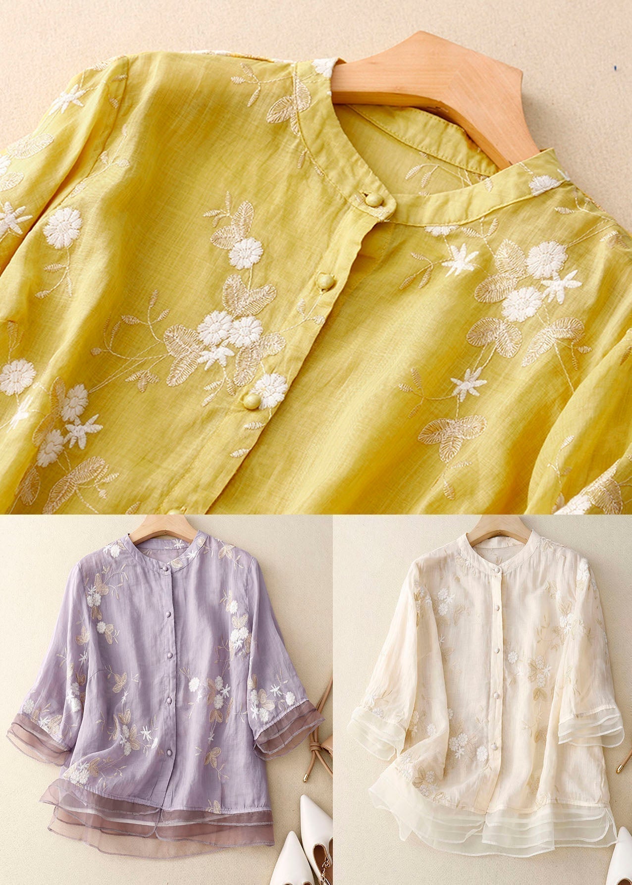Kourtney™ | Elegant Floral Accent Blouse