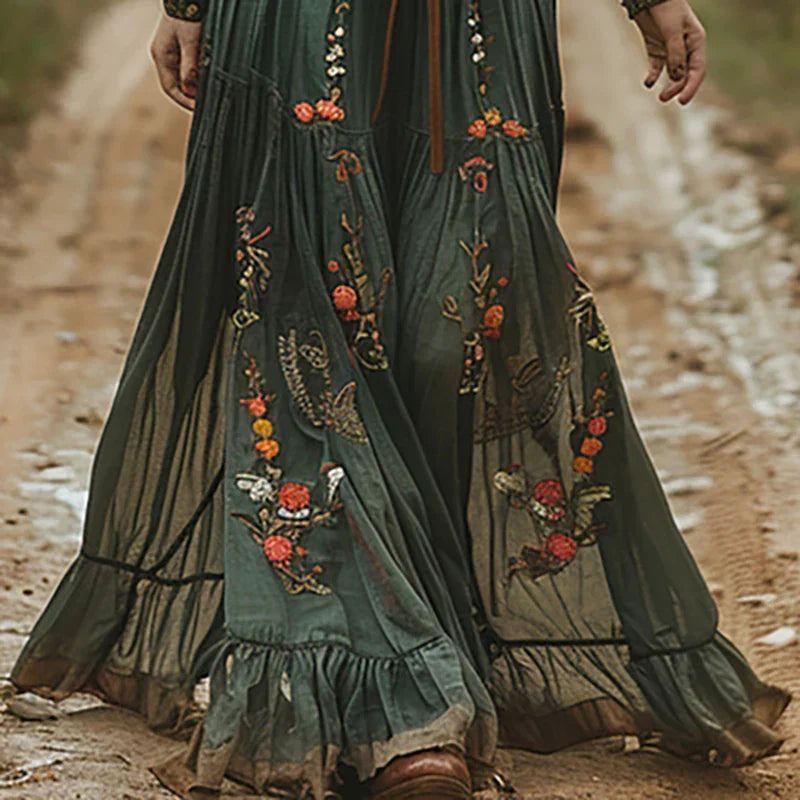 Selvara™ | Bohemian-Inspired Floral Maxi Dress