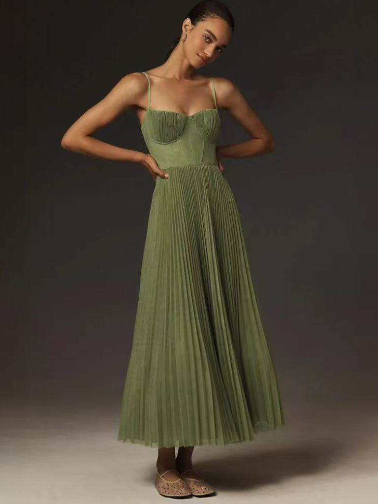 Sonya™ | Elegant Pleated Maxi Dress