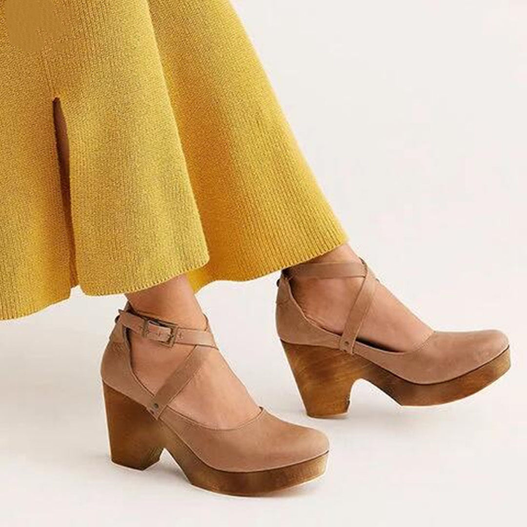 Teresa™ | Chic Closed-Toe Wedge Heels with Stylish Ankle Strap