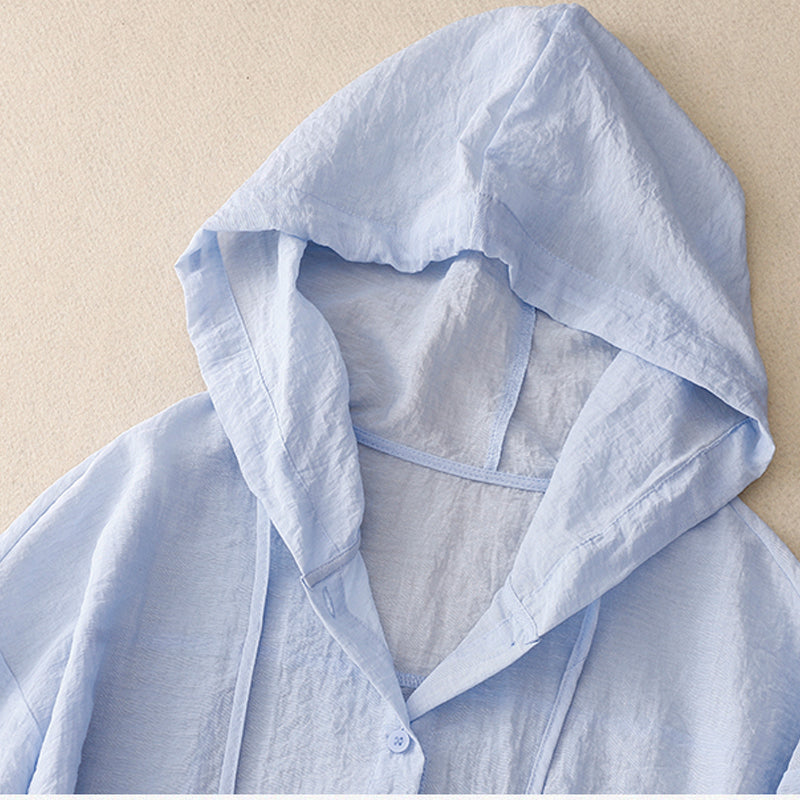 Victoria™ | Button-Detail Lightweight Hoodie