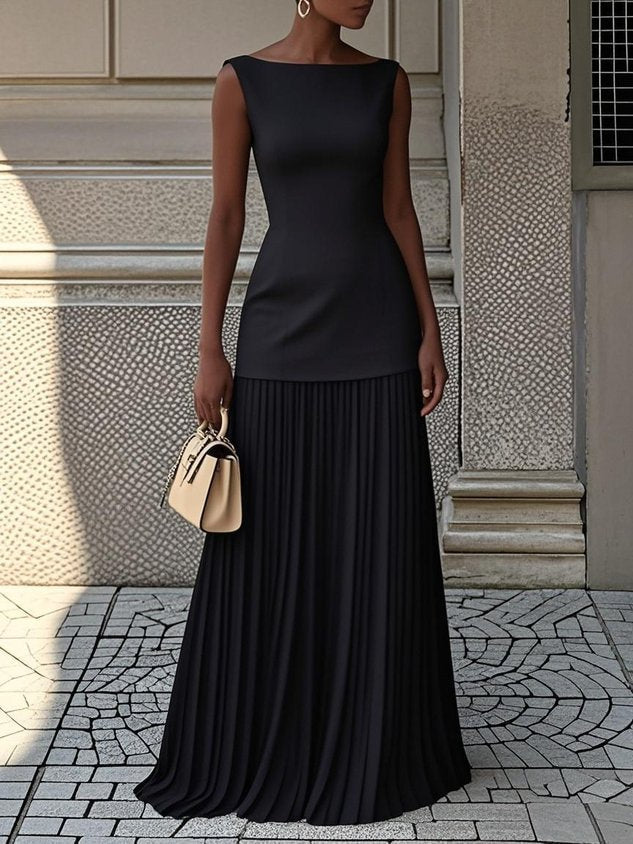 Eliza™ Sleeveless Pleated Maxi Gown