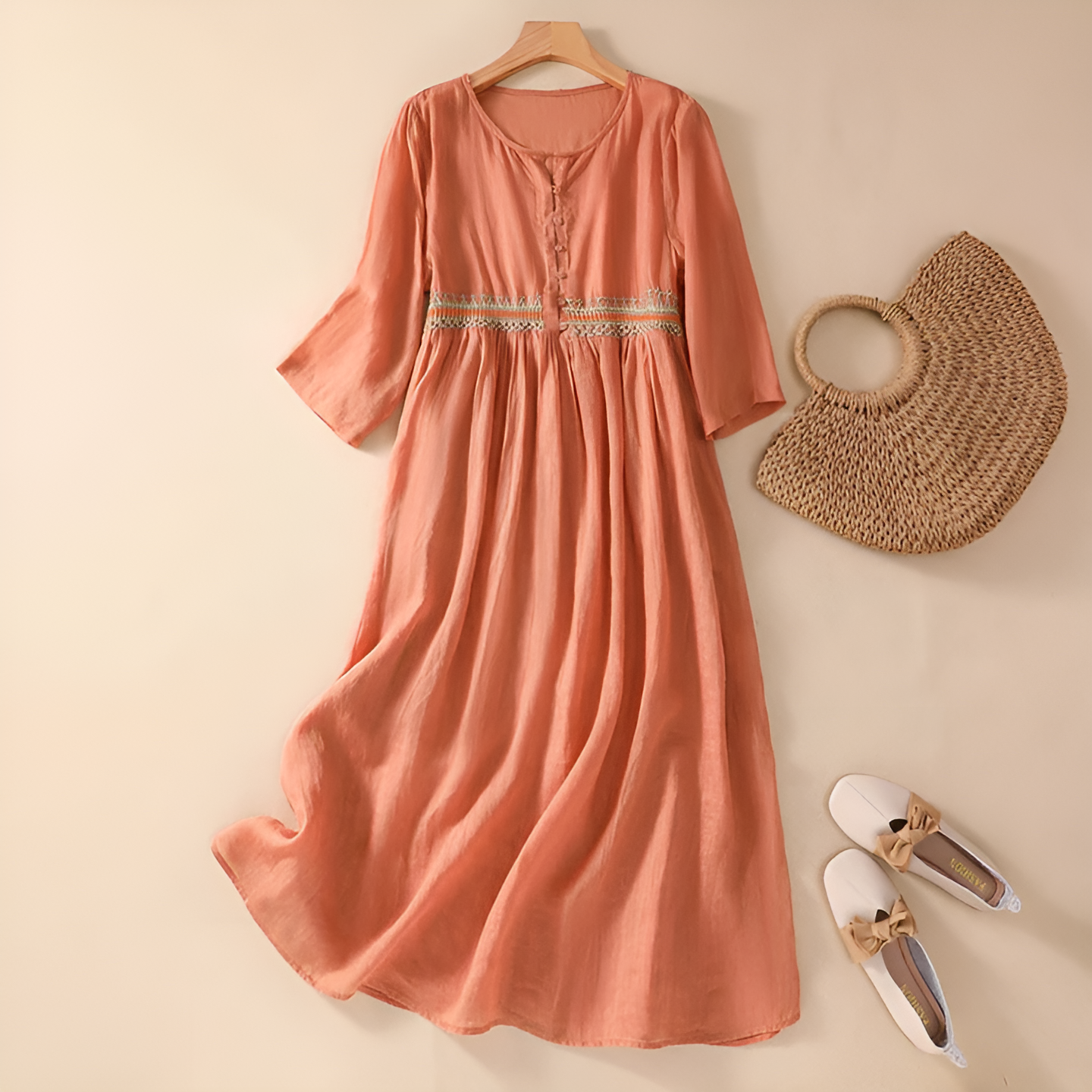Kathy™ | Midi Dress with Unique Pattern