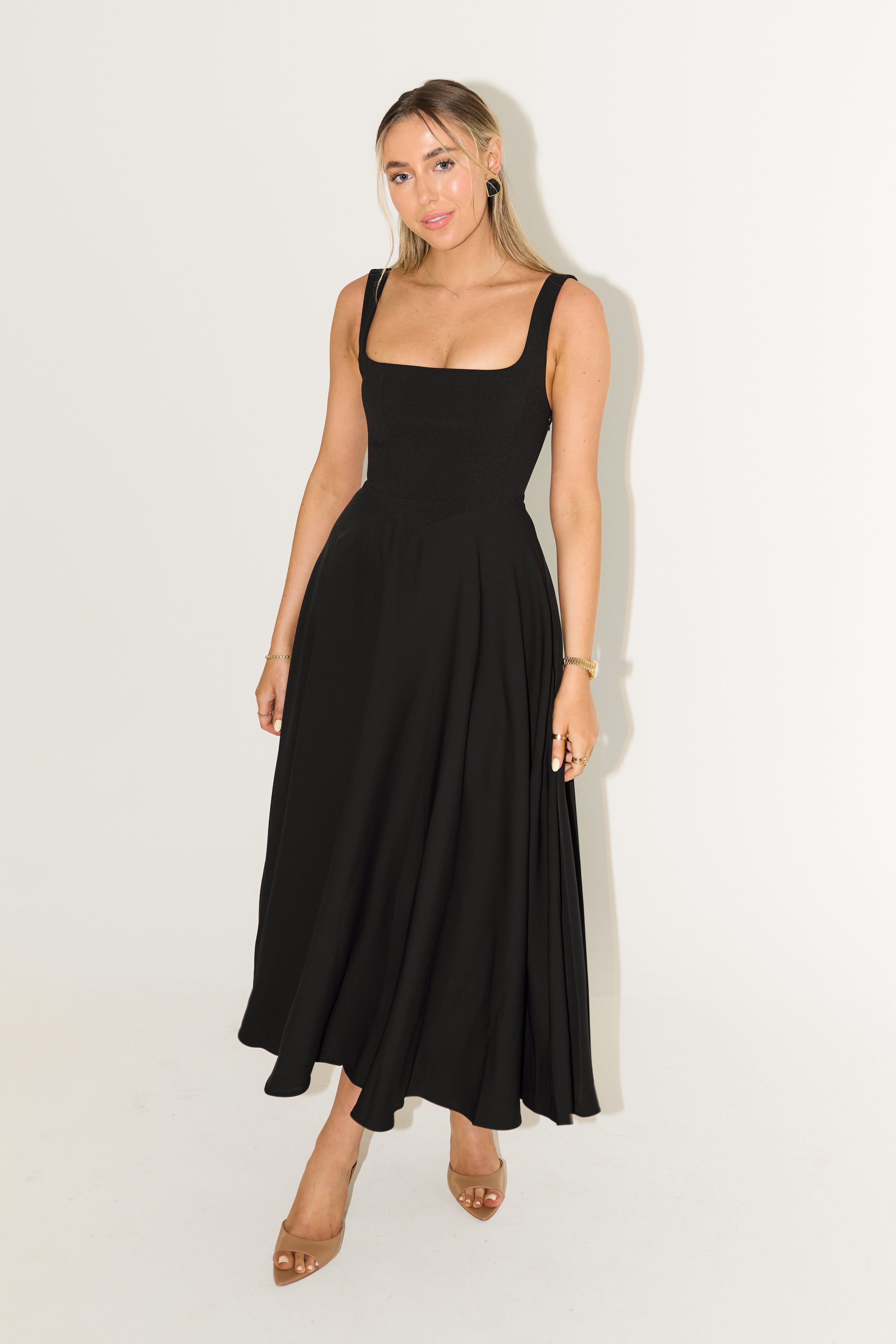 Angela™ | Elegant Flowing Midi Dress