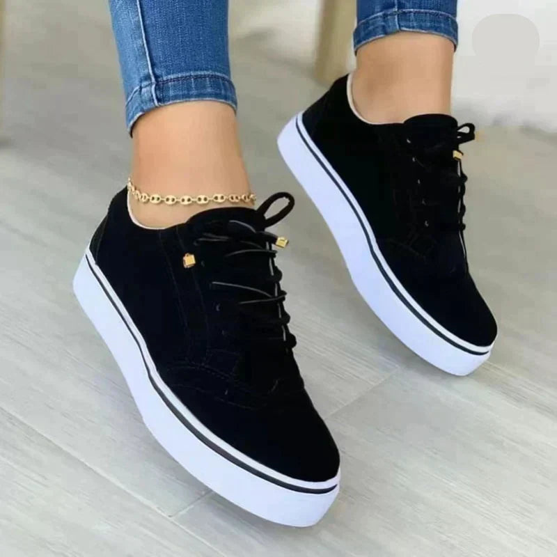 Harper | Women's Lace-Up Platform Sneakers with Brogue Accents