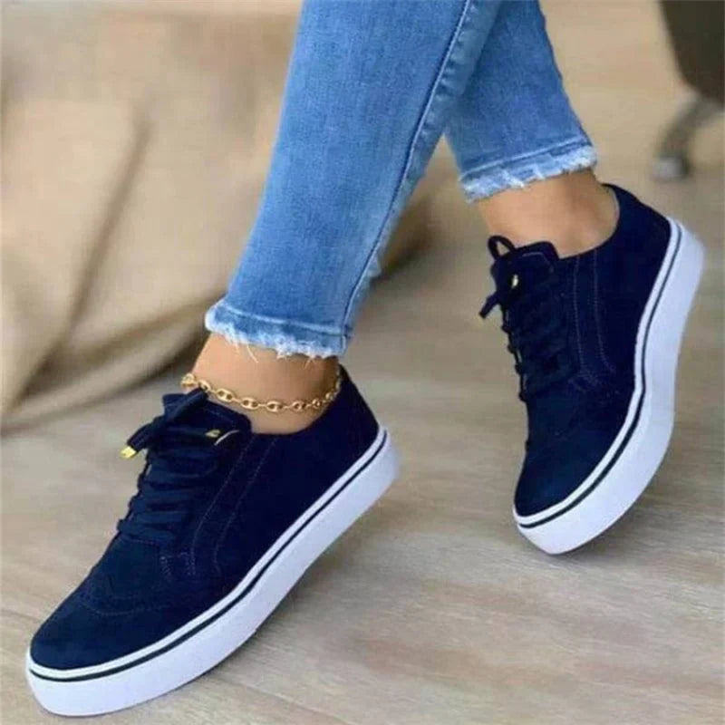 Harper | Women's Lace-Up Platform Sneakers with Brogue Accents