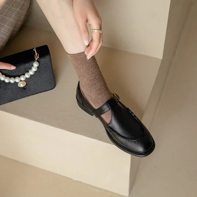 Delia | Women's Vintage T-Strap Mary Jane Shoes with Round Toe and Low Heel